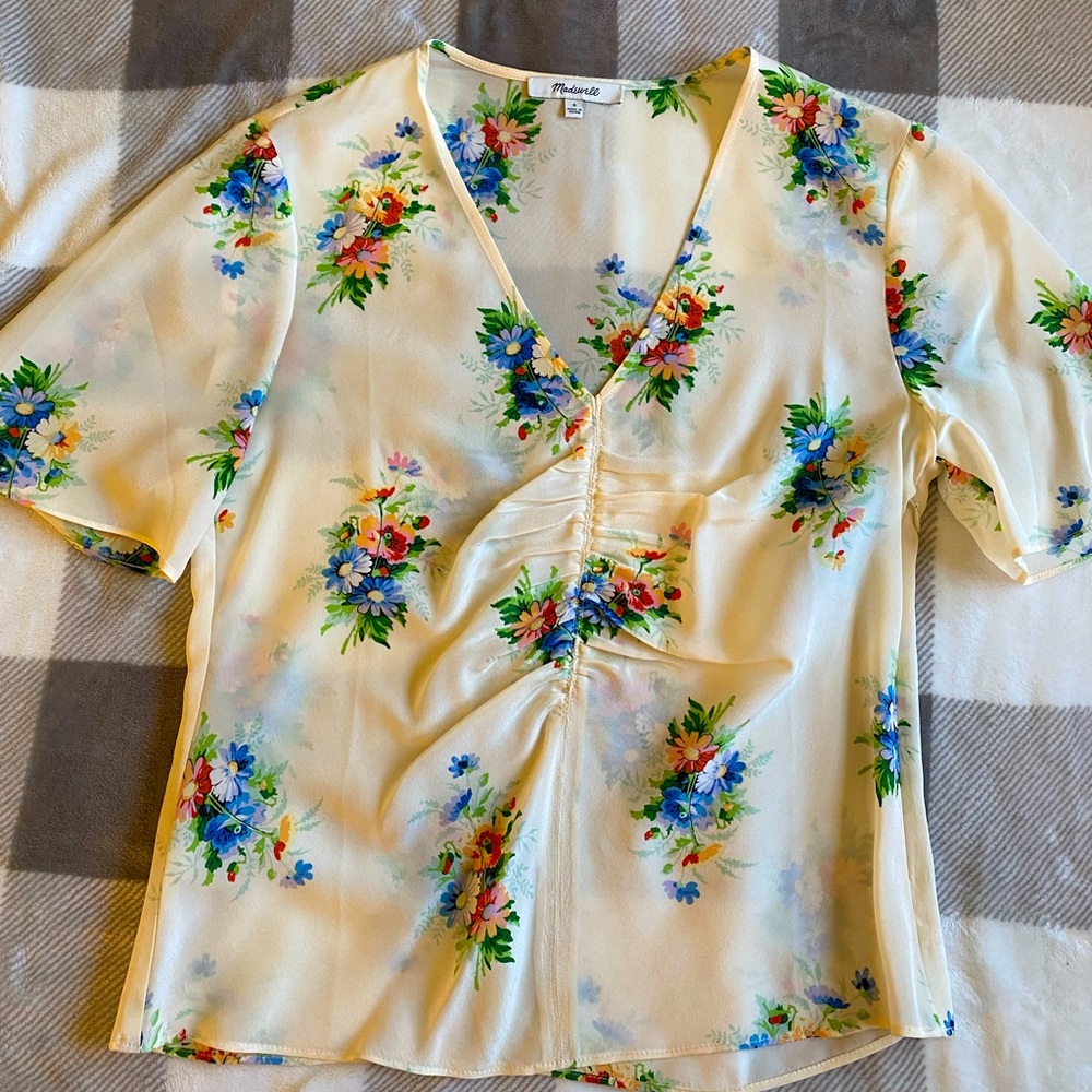 Madewell Silk Floral Blouse XS